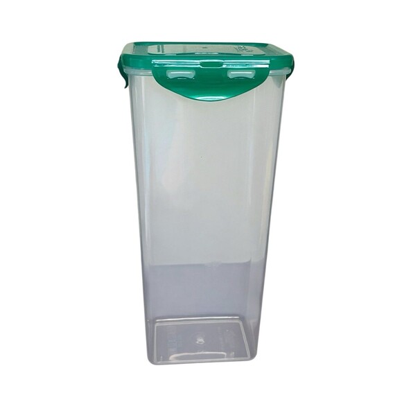 Lock & Lock 2 L 67 Oz 2.1 Qt Tall BPA-Free Storage Container W/ Green Snap Lid - Picture 4 of 4